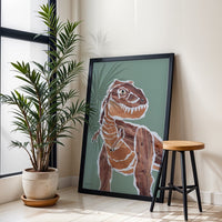 Boys Live Here Dinosaur Collage Wall Poster