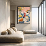 Breakfast Coffee Croissant Modern Wall Art – Sunny Cafe Still Life