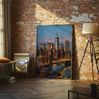 Brooklyn Bridge and Manhattan Skyline Aesthetic Wall Print Poster Print