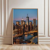Brooklyn Bridge and Manhattan Skyline Aesthetic Wall Print Poster Print