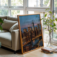 Brooklyn Bridge and Manhattan Skyline Aesthetic Wall Print Poster Print