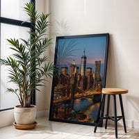 Brooklyn Bridge and Manhattan Skyline Aesthetic Wall Print Poster Print