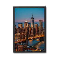 Brooklyn Bridge and Manhattan Skyline Aesthetic Wall Print Poster Print