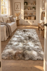 Bubble Checkered Boho Area Rug – Brown & Cream in a nursery
