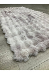 Bubble Checkered Boho Area Rug – Pink & Cream