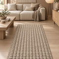Bubble Modern Plush Area Rug – Brown in a living room