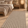 Bubble Modern Plush Area Rug – Brown in a bedroom