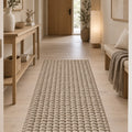 Bubble Modern Plush Area Rug – Brown in a hallway