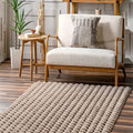Bubble Modern Plush Area Rug – Brown in a living room