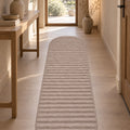 Bubble Modern Plush Area Rug – Burgundy in a hallway