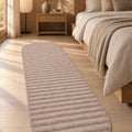 Bubble Modern Plush Area Rug – Burgundy in a bedroom