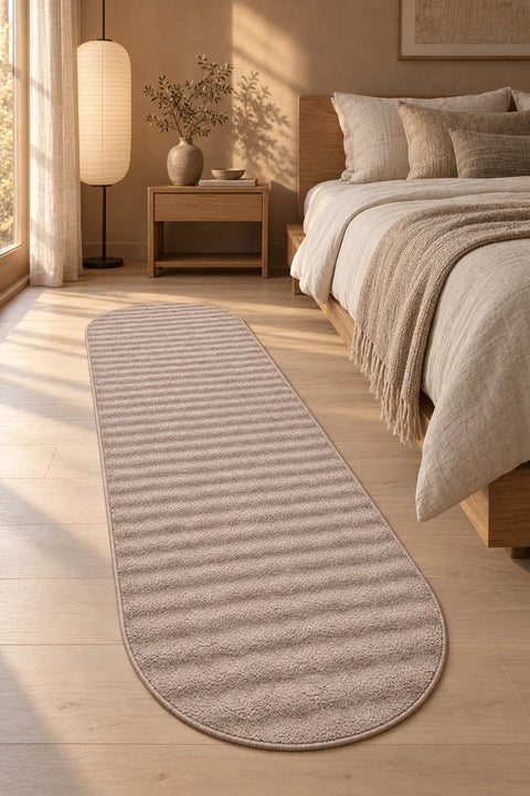 Bubble Modern Plush Area Rug – Burgundy in a bedroom