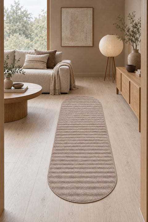 Bubble Modern Plush Area Rug – Burgundy in a living room