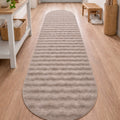 Bubble Modern Plush Area Rug – Burgundy in a hallway
