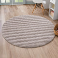 Bubble Modern Plush Area Rug – Taupe in a office