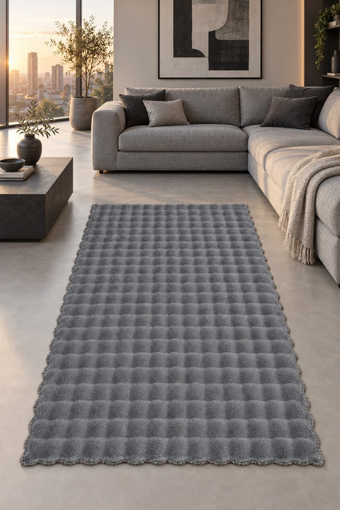 Bubble Modern Shag Area Rug in a living room