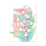 Bunny Flower Bouquet Kids Botanical Wall Art – Pastel Watercolor Florals