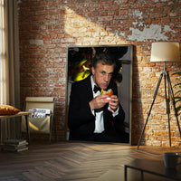 BURGER Editorial Wall Poster – Man in Tuxedo Eating Burger Wall Poster