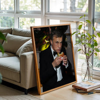 BURGER Editorial Wall Poster – Man in Tuxedo Eating Burger Wall Poster