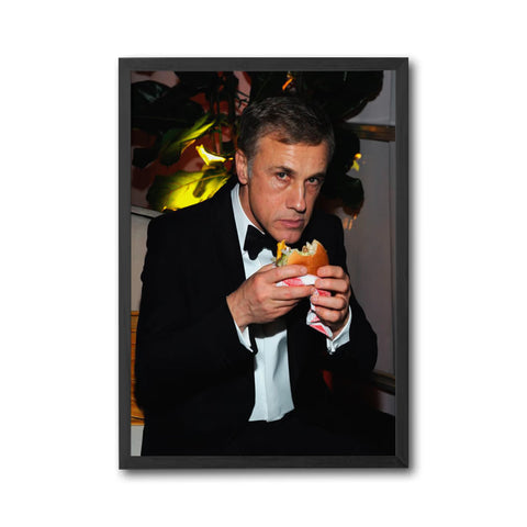 BURGER Editorial Wall Poster – Man in Tuxedo Eating Burger Wall Poster