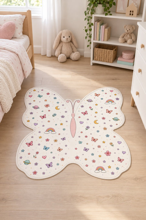 Butterfly Kids Area Rug in a nursery