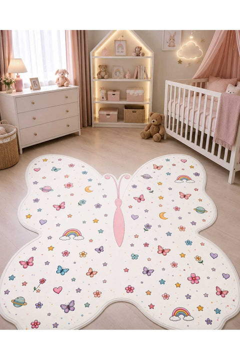Butterfly Kids Area Rug in a nursery