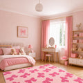 Butterfly Kids Area Rug in a bedroom