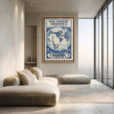 Byrd Antarctic Expedition Stamp Vintage Wall Art – Blue Map Postage Print