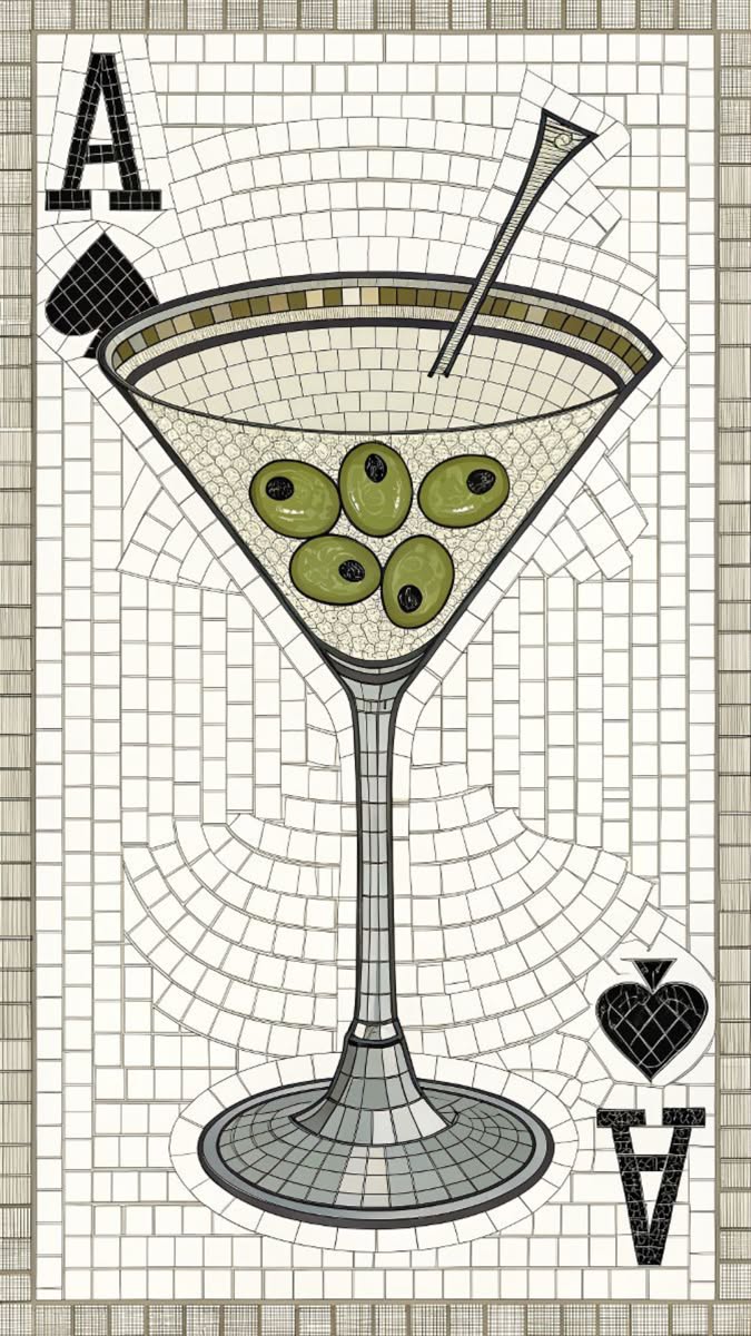 Martini Glass Aesthetic Wall Décor Poster – Elegant Cocktail Print for Home Bar Decor