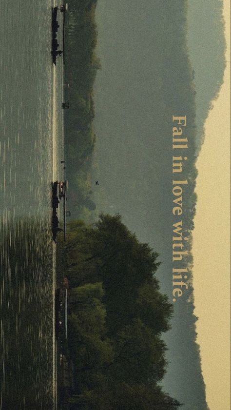 Fall in Love with Life Quote Aesthetic Wall Print