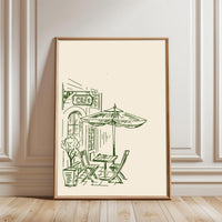 Cafe Minimal Illustration Print | Contemporary Coffee Shop Wall Poster