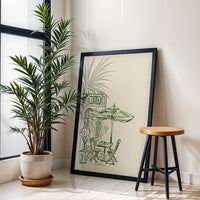 Cafe Minimal Illustration Print | Contemporary Coffee Shop Wall Poster