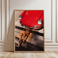 California Porsche Red Car Editorial Print Wall Print Decor