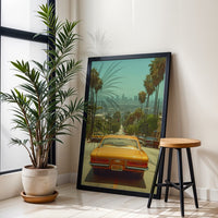 California Retro Car Los Angeles Print – Retro City Street Wall Poster