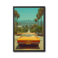 California Retro Car Los Angeles Print – Retro City Street Wall Poster