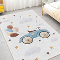 Car and Balloon Kids Area Rug in a bedroom