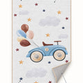 Car and Balloon Kids Area Rug – features
