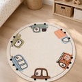 Car Kids Round Play Rug in a nursery