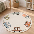 Car Kids Round Play Rug in a nursery