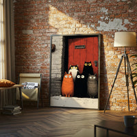 Cartoon Cats Aesthetic Wall Print – Cute Cat Illustration Print for Home Decor