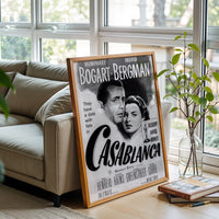 Casablanca Retro Movie Print Wall Print – Humphrey Bogart & Ingrid Bergman Timeless Cinema Decor