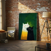 Cat Couple Illustration Aesthetic Wall Print Décor Poster