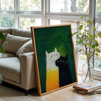 Cat Couple Illustration Aesthetic Wall Print Décor Poster