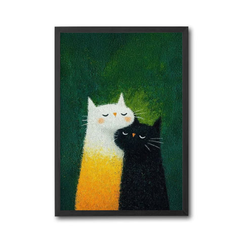 Cat Couple Illustration Aesthetic Wall Print Décor Poster