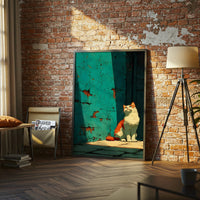 Cat in Sunlight Aesthetic Home Art Print
