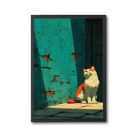 Cat in Sunlight Aesthetic Home Art Print