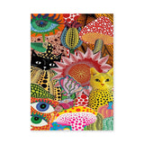 Cats and Florals Maximalist Wall Art – Polka Dot Collage Print