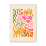 Cats And Flowers Kids Botanical Wall Art – Playful Floral Cats