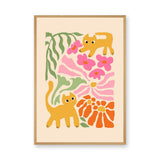 Cats And Flowers Kids Botanical Wall Art – Playful Floral Cats