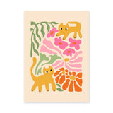 Cats And Flowers Kids Botanical Wall Art – Playful Floral Cats